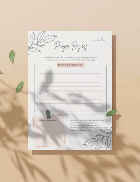 Prayer Request Sheet